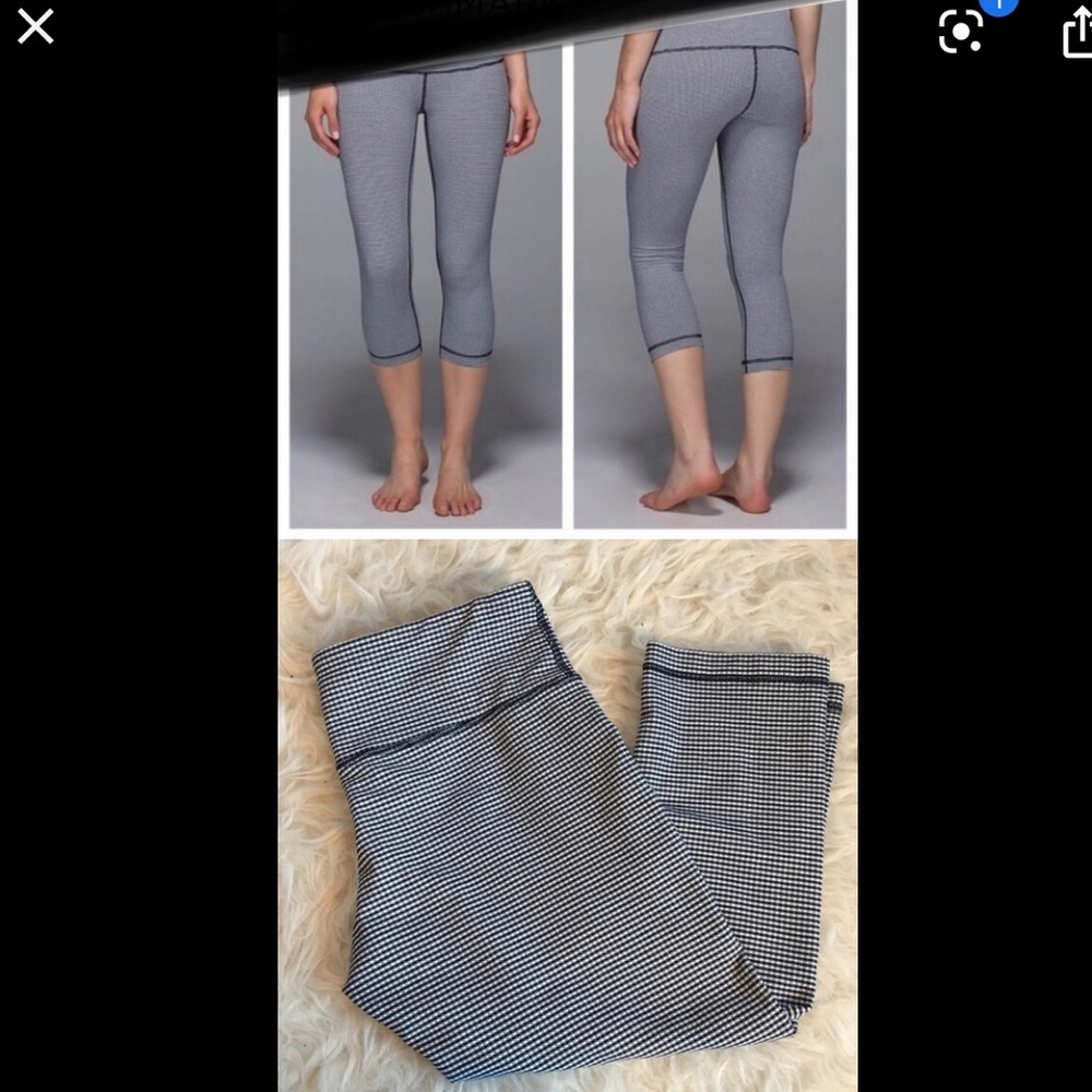 Lululemon gingham wunder under leggings size 10